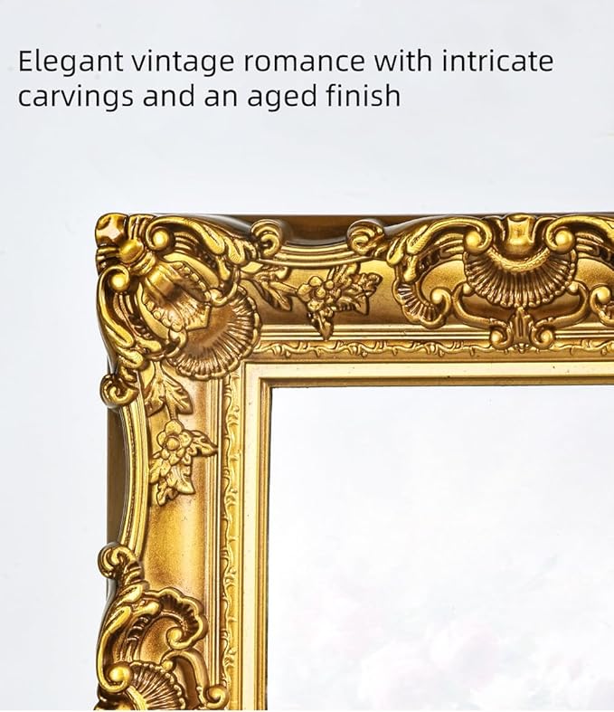 Vintage Picture Frames 6x8, Antique Gold Frame ,Ornate Baroque Photo Frame with Acrylic Glass Front, Tabletop Wall Hanging, Photo Display,Gift Ideas