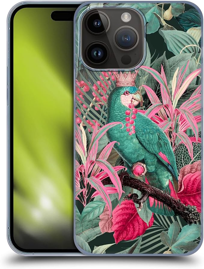Head Case Designs Officially Licensed LebensArt Parrot King Birds and Floral Hard Back Case Compatible with Apple iPhone 15 Pro Max