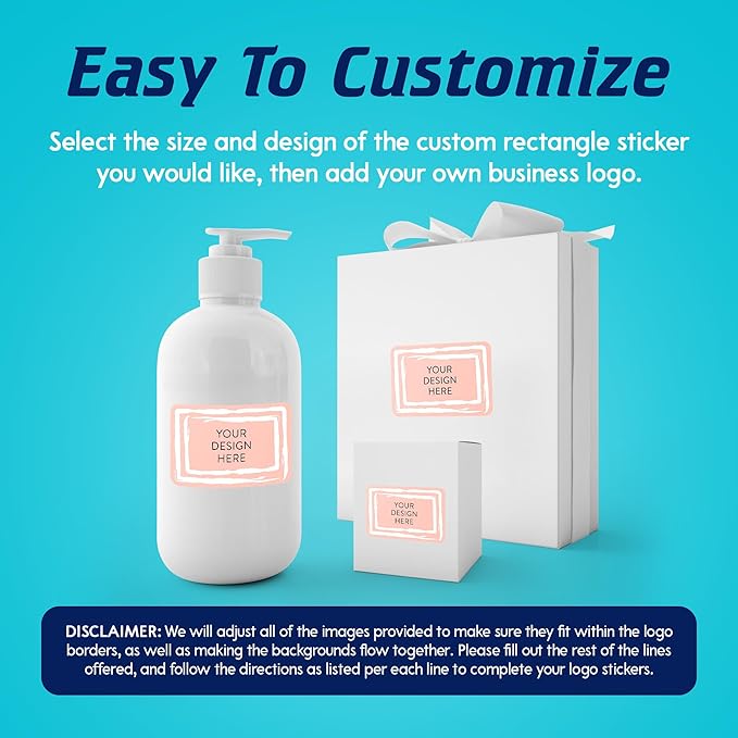 100 Custom Vinyl Stickers - Upload Your own Image, Text, Design, Logo - Personalized Logo Labels for Handmade, Packaging, Bottle, Jars, Candle, Brand Stickers (Peach, 6x4)