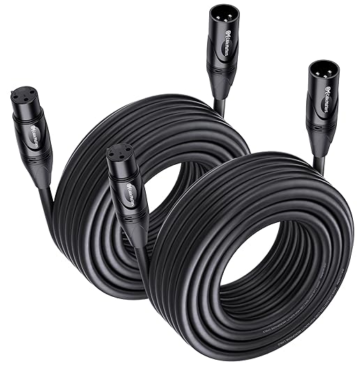 Cable Matters 2-Pack Premium Long XLR to XLR Cables - 35ft, Male to Female Microphone Cable, Oxygen-Free Copper (OFC) Mic Cord, Black
