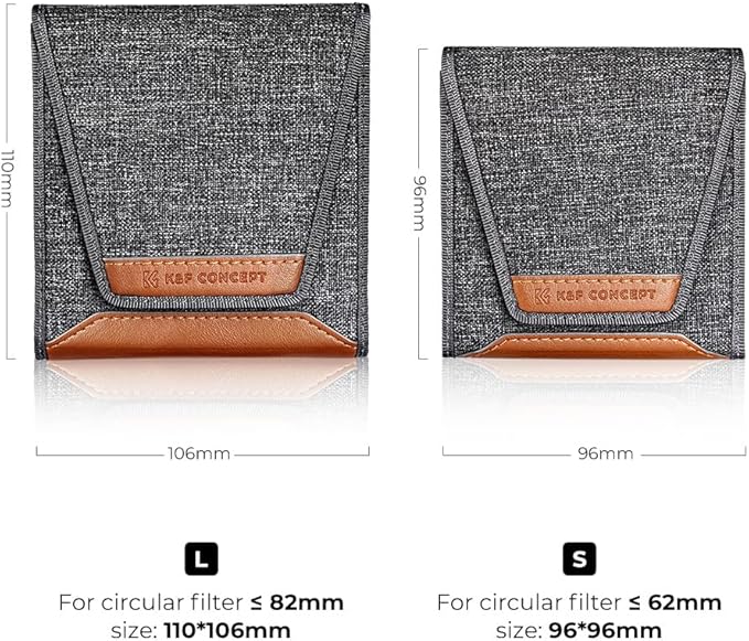 K&F CONCEPT Lens Filter Pouch, Lens Filter Case 3 Pocket Professional Photography Filter Holder Belt Bag Pouch Water-Resistant and Dustproof for Filter Up to 62mm