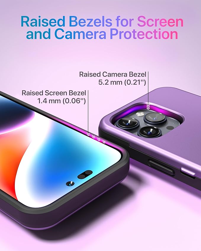 TORU for iPhone 15 Pro Max Wallet Case with Card Holder, Hidden ID Credit Card Slot Flip Kickstand, Slim Fit Shockproof Heavy Duty Phone Cover with Strap - Purple