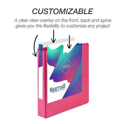 Samsill Durable 1.5 inch 3 Ring Binder, Made in USA, D Ring Binder, FSC 100% Recycled Chipboard, Fashion Assortment, 4 Pack