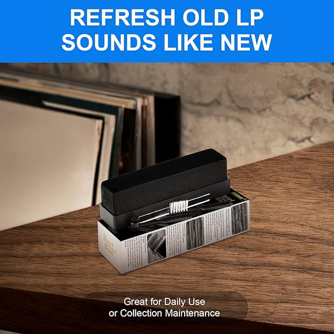 Vinyl Record Cleaner Kit Anti-Static Velvet Pad with Small Stylus Needles Brush Recorders Cleaning Tools for LP Vinyl Album Collection Daily Maintenance Keep Great Sounding Extent Life