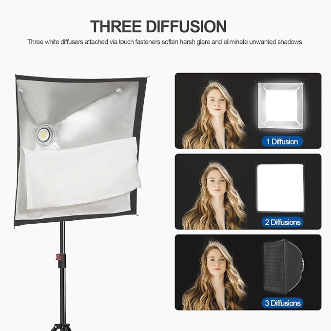 WELLMAKING Rectangular Softbox 60 x 90cm/23.6" x 35.4", Studio Soft Box with Diffusers/Honeycomb Grid/Bag,Compatible with Bowens Mount Light for Portrait or Product Photography Studio Flash Monolight