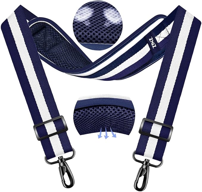 ZINZ 79.5" Universal Strap with Ultra-Thick Fixed Breathable Pad - Adjustable Heavy-Duty Shoulder Strap for Laptop, Crossbody, Luggage, Gym, Camera Bag and More - TW01B06