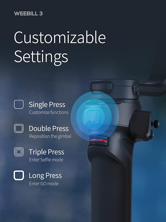 ZHIYUN Weebill 3 [Official] 3-Axis Camera Gimbal Stabilizer for DSLR and Mirrorless Camera, Nikon Sony Panasonic Canon Fujifilm BMPCC 6K, Fill Light & Mic Integration, PD Fast Charge