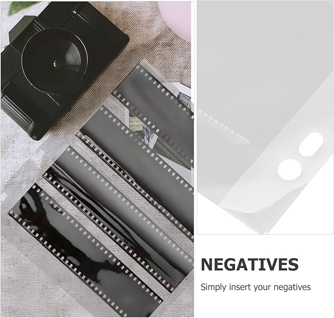 KICHOUSE 10pcs Negative Film Sleeves Archival Photo Protectors for Standard Binders Easy Organization and Ample Storage for Important Documents