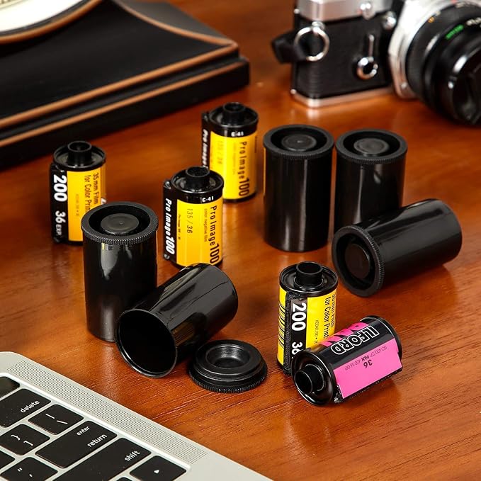Golden Pearl 35mm Caliber Plastic Film Canisters -20pcs（Black ）