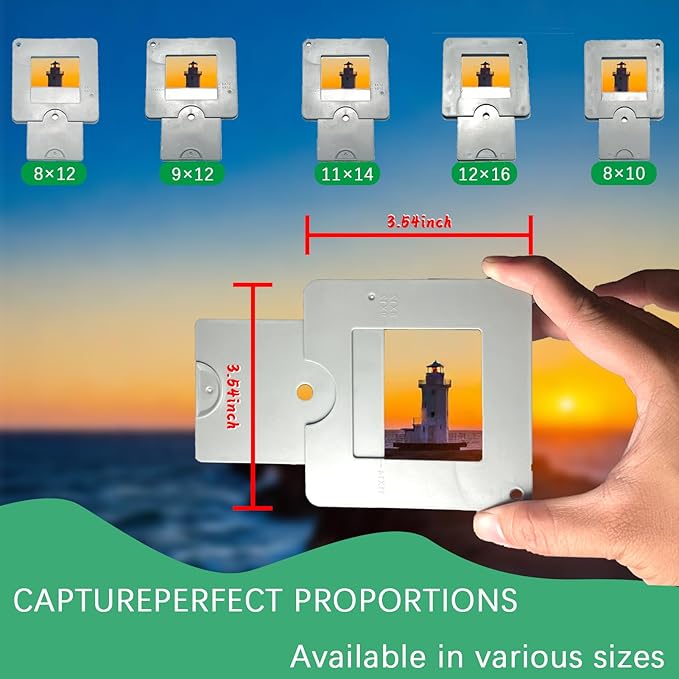 View Finder with Sliding Mechanism and Color Isolation: Essential Tools for Artists, Photographers, Painters, Durable ABS Plastic for Accurate Composition and Creative Exploration
