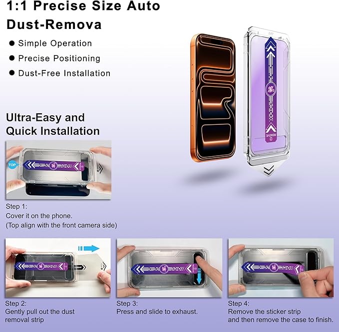 SHANG PIN JIA 2 Pack Anti Blue Light Matte Screen Protector for iPhone 17 Pro Max 6.9-Inch Auto Dust Removal, No Bubbles, Tempered Glass Film, Easy Installation