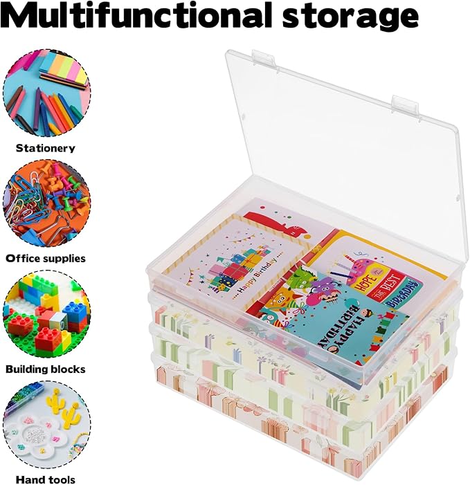 Rainmae 5" x 7" Photo Storage Box, 10 Pack Extra Large Photo Boxes, Acid-Free Photo Storage Containers, Seed Organizer Craft Storage Box for Pictures, Tasks, Scrapbooking, Stationery Storage, Clear