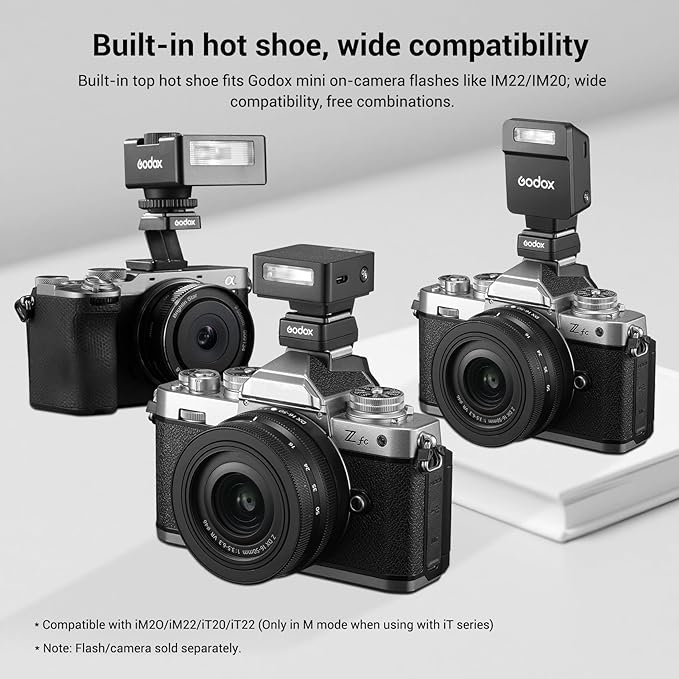 Godox FS-R Single Contact Foldable Flash Bracket, Anti-Collision Riser for Godox MF12/MF-12 & Other Single Contact Mini Flash, Max Load 78g, Foldable Design for Portable Macro Photography