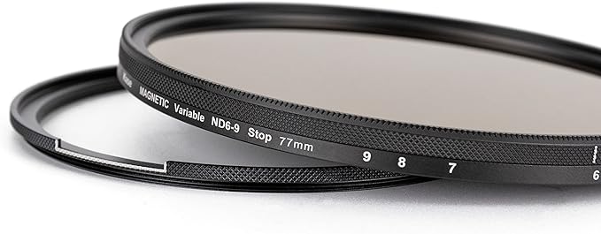 Kase Wolverine Magnetic 77mm 2nd Generation Vari ND 6-9 Stop ND64 to ND500 Shockproof Tempered Optical Glass Filter Incl Anti-Rotation Adapter