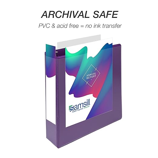 Samsill Durable 2 inch 3 Ring Binder, Made in USA, D Ring Binder, FSC 100% Recycled Chipboard, Purple, 4 Pack
