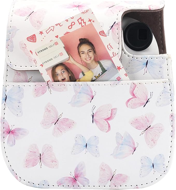 Frankmate Protective Case Compatible with Fujifilm Instax Mini 12 11 9 8 Instant Film Camera with Accessory Pocket and Adjustable Strap