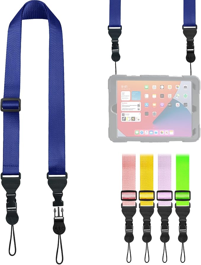 Adjustable Shoulder Strap, Nylon Camera Strap, Comfortable Neck Strap for iPad, Cellphone Tablet, Camera, Laptop, Binocular, Luggage Bag (Prussian Blue Universal Lanyard)