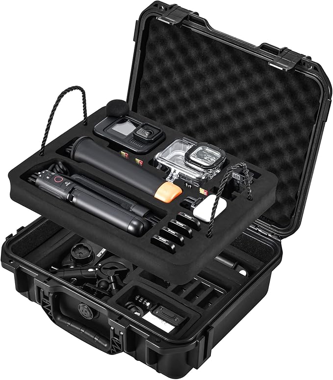 Hard Case Organizer For Gopro Hero 13/12/11/10/9/8 Media Mod/Volta/Protective Housing/Chest Mount Creator Edition Accessories Waterproof Travel Storage Carrying Case 12.4 * 4.7 * 10.4inch