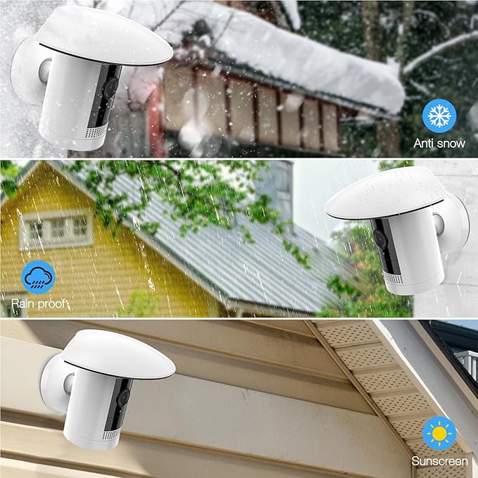 HOLACA Sun Rain Shade Camera Cover for Stick Up Cam, Camera Shield for Resistant UV White