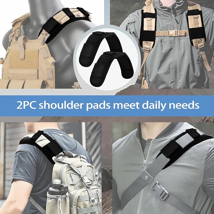 ZINMARK 2Pcs Ultra-Thick Shoulder Pad Cushions for Laptop Bags,Messenger Bags,Briefcases,Luggage, Tool Bags,Travel Bags etc