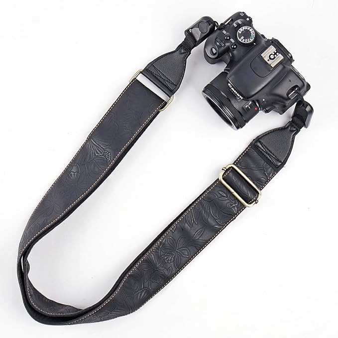 QIELIZI Lifestyle Camera Strap,Vintage Adjustable Vintage Neck & Shoulder Strap for All DSLR Cameras