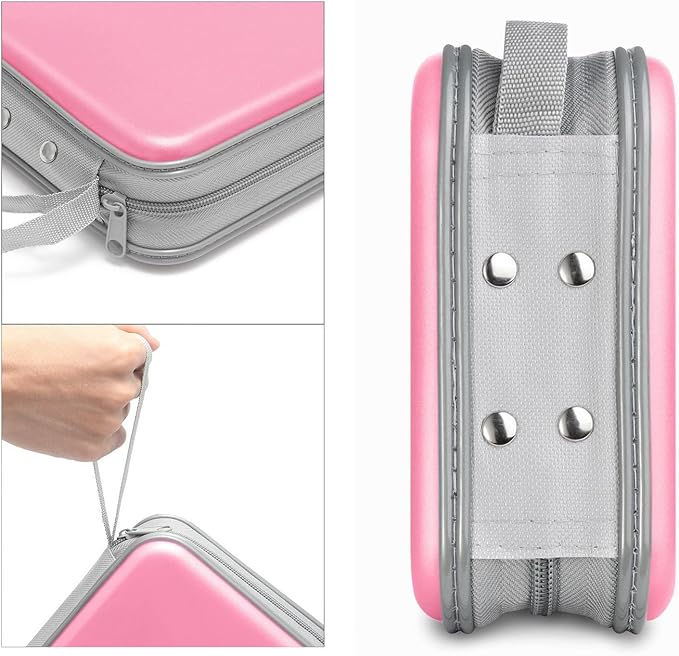 CD Case, 40 Capacity CD/DVD Case Holders Wallet Hard Plastic DVD Disc Cases Storage Binder for Car Home Office Travel (Pink)
