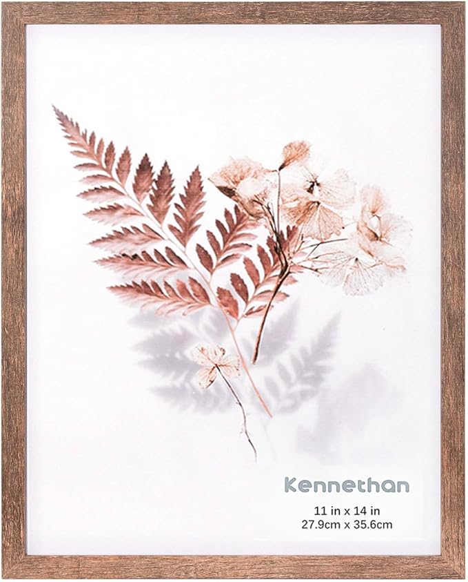 kennethan 11x14 Picture Frame Rotten Brown 1 Pcs wooden Frame can Display 8x10 Picture with Mat or 11x14 Without Mat on the Wall for home decoration，holiday，gift