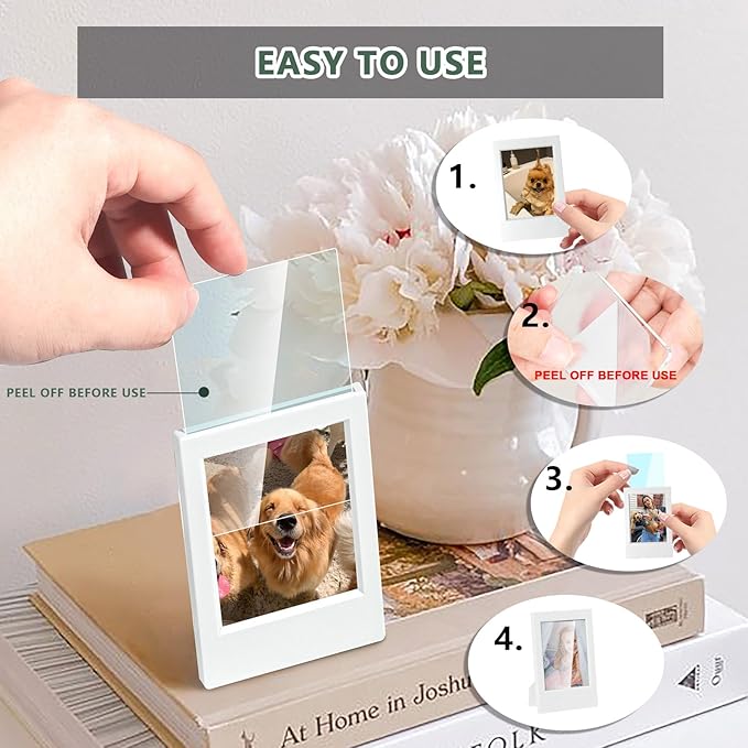 WOGOZAN 2x3 Mini Picture Frame for Fujifilm Instax Mini 12/11/99/41/40/SE/EVO Classic Polaroid Frames 2.15x3.4 Inches Photo Wallet Sized Picture Frame with Protective Film (Grey) (10 Pack)