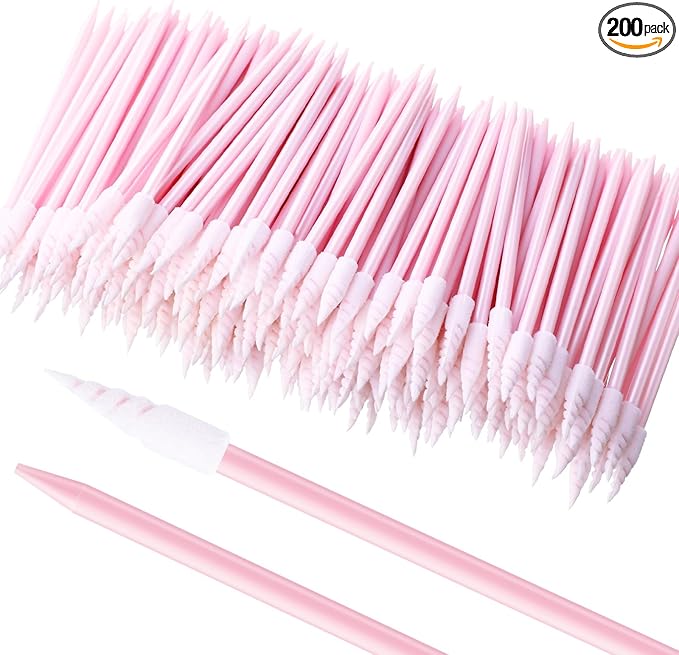 Chinco 200 Pieces Cleaning Swab Sticks Sponge Foam Tip Swabs for Inkjet Printer, Print Head, Camera, Optical Lens, Optical Equipment(Pink)