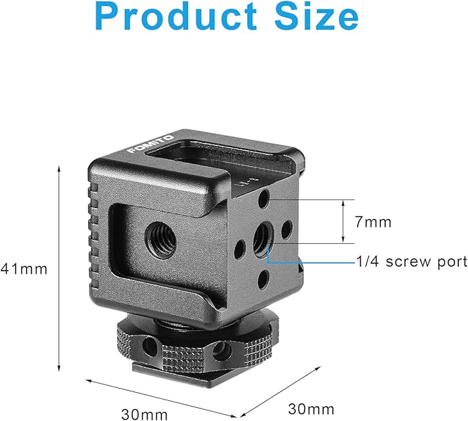 Fomito LX-3 3-Head Cold Shoe Mount with 1/4"-20 Thread for Camera Cage Flash LED Monitor Microphone etc