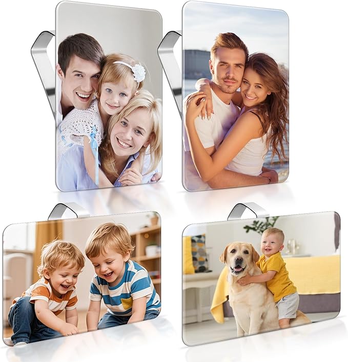 4Pack Sublimation Photo Car Visor Clips Blanks, PET Car Sun Visor Photo Holder, Personalized Photo Holder car Picture Frame, Unique Drive Safe Gift for Father’s Day, Valentine’s Day, Christmas