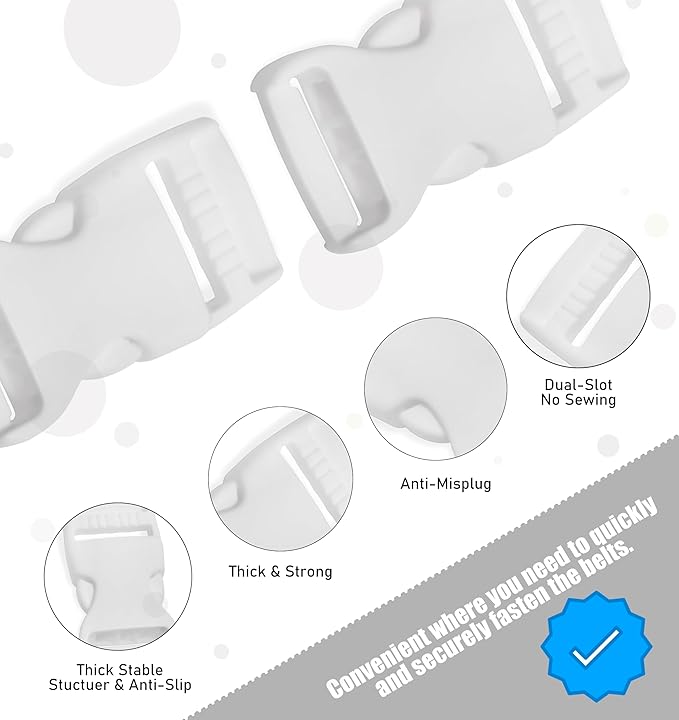 Buckles for Straps Set of 4 Pcs Plastic Buckle Clip Quick Side Release Plastic Fastener
