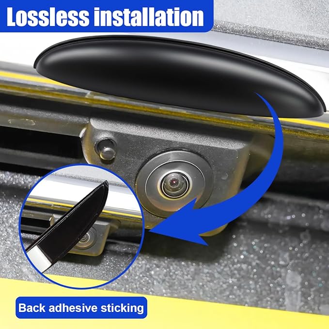 Car Rear View Camera Cover, Universal Rainproof Automotive Backup Camera Protective Guard, Car Reversing Cameras Exterior Modification Accessories for Blocking Rainwater (Black)
