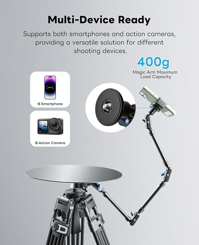360 Degree Rotation Smartphone Spinner,DIY Photography Turntable Photo Booth for YouTube Unboxing Vlog Video/B-Roll Food/Jewelry Slow Motion Bullet-time