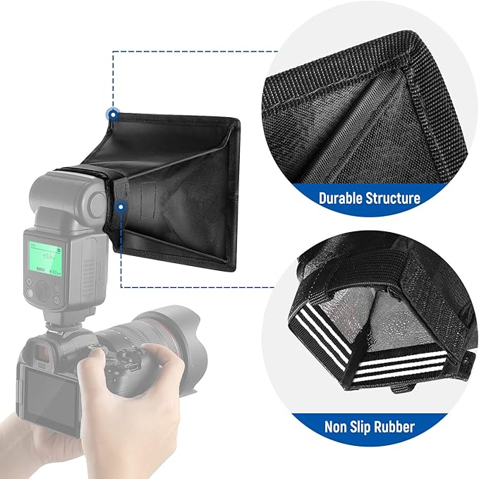 NEEWER Flash Diffuser Light Softbox 6" x 5", Universal, Collapsible with Storage Pouch Compatible with Canon Nikon Sony Godox Yongnuo NEEWER speedlight