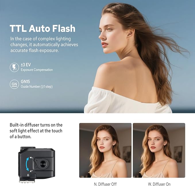 Godox iT30Pro O iT30Pro-O Flash for Olympus, 2.4G Mini Olympus Flash HSS 1/8000s, 2.8" Full-Color Touchscreen, 560 Full Power Flashes, Built-in Diffuser and Lithium Battery, TTL Auto-Exposure(Black)