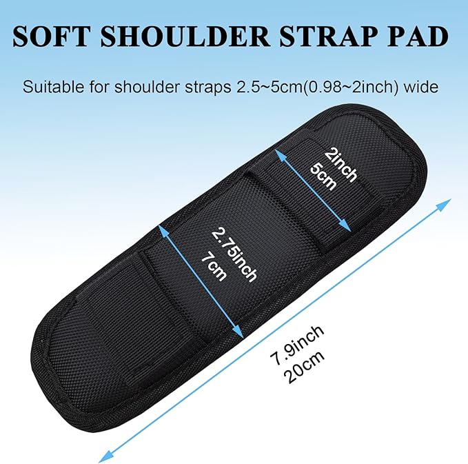 Soft Shoulder Strap Pad, Breathable & Removable Backpack Strap Pads for Bag Strap（1PCS-Black）