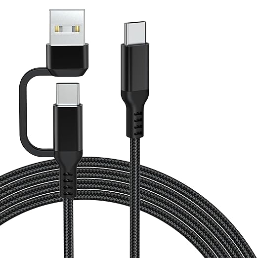 USB A/C to Type C Microphone Cable Cord Compatible with Fifine AmpliGame A6V/ A6T/ AM8/ K688/ A8, HyperX SoloCast, QuadCast 2/S/2 S, Logitech G Yeti GX, TONOR TC30, Elgato Wave 3, Wave Neo Mic 10Ft