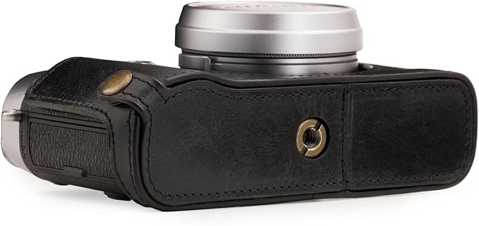 Megagear Fujifilm X100F Ever Ready Genuine Leather Camera Half Case And Strap, With Battery Access - Black - MG1281