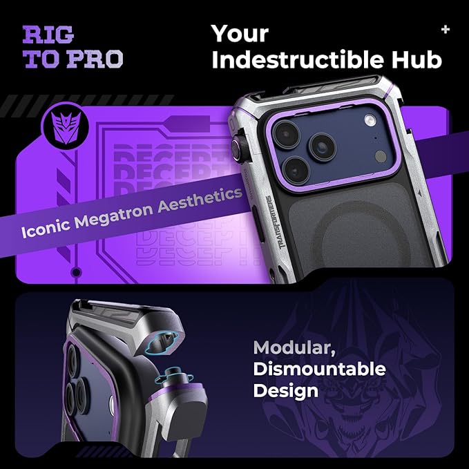 SmallRig Megatron Edition Dual Handheld Video Cage Kit for iPhone 17 Pro, Wireless Control Handle, Quick Release, Filmmaking & Live Streaming Kit with Case, Rotatable Handles, Lens Backplate-5585