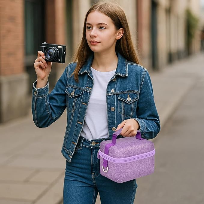 ANKHOH Vlogging Camera Case for Duluvulu/for Zostuic/for YIGLLO/for Gavonde/for Canon/for Kodak Pixpro Digital 4K 5K Camera Carrying Travel Bag for SD Cards, Accessories(Box Only)(Purple)
