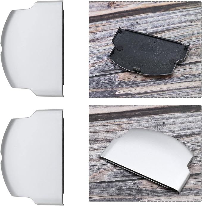 SING F LTD 2PCS Replacement Battery Door Covers Cases Protectors Compatible with Sony PSP 2000 2003 2004 3000 3003 3004 Silver Plastic Console Accessories