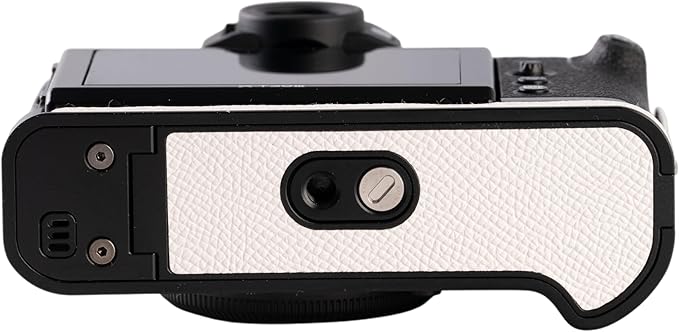 Handmade Genuine Leather Camera Half Case for FUJIFILM X-T30III /FUJIFILM X-T30III Camera Case/FUJIFILM X-T30III Case - Top Layer Cowhide Body + Metal Base Plate (White)