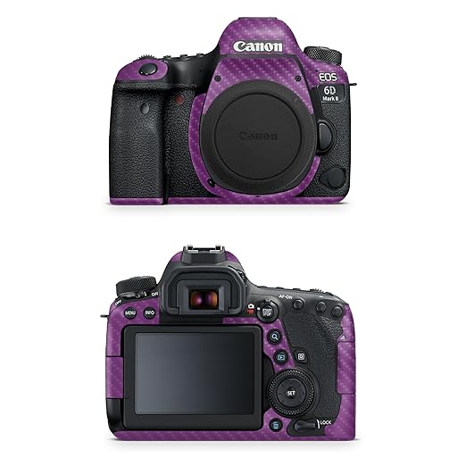 Carbon Fiber Camera Skin Compatible with Canon EOS 6D Mark II Camera (2017) - Solid Purple - Premium 3M Vinyl Protective Wrap Decal Cover - Easy to Apply | Crafted in The USA by MightySkins