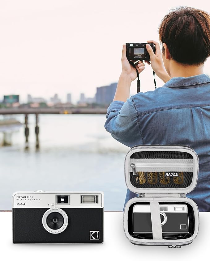 RAIACE Hard Storage Case Compatible with KODAK EKTAR H35/ H35N Film Camera, Protective Carrying Bag for Digital Camera Case. (case only)-Black