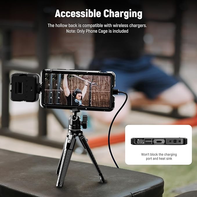 NEEWER Phone Cage & Magnetic Golf Cart Phone Holder, Mobile Video Rig Stabilizer Compatible with Samsung Galaxy S25 Ultra Moment T Series Lenses with 67mm Filter Adapter 17mm Lens Backplate