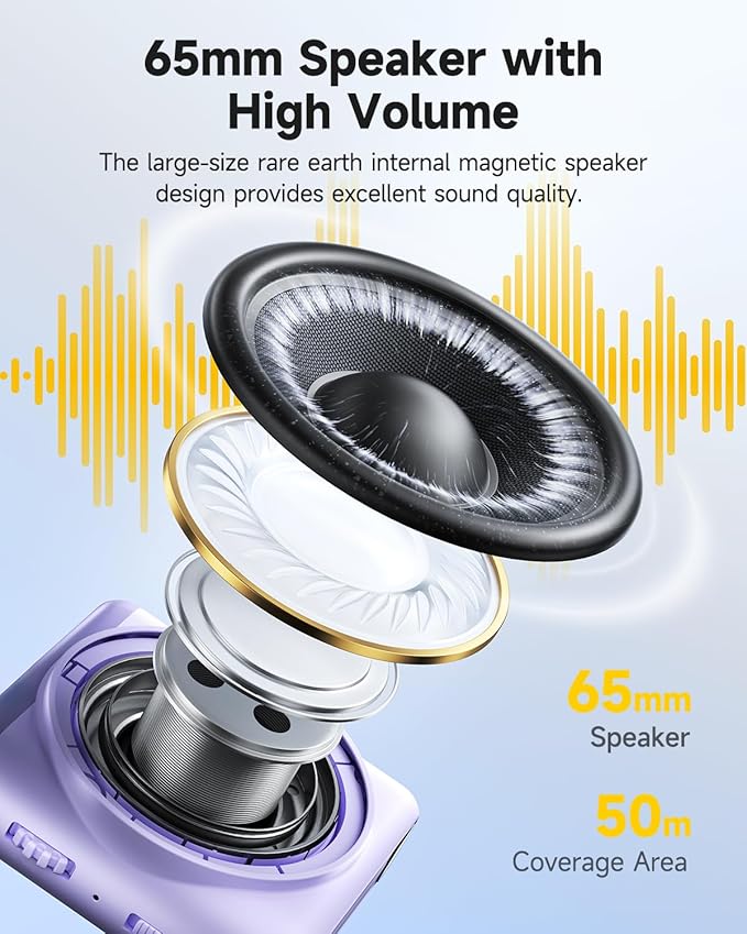 7RYMS WA1 Wireless Voice Amplifier for Teachers, Elderly with Headset Microphone, Personal Classroom Amplifier-Noise Canceling, 23H Working, 164ft Range, Mini Pa System for Teaching Tour Guide Yoga