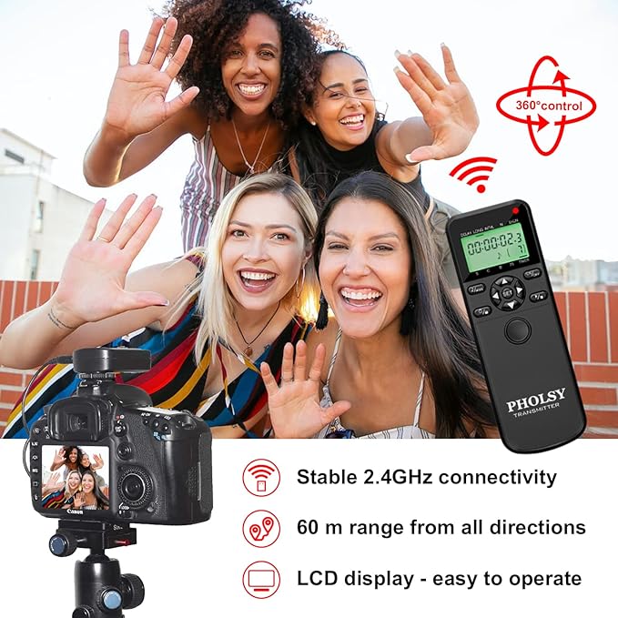 PHOLSY Timer Remote for Nikon Remote Shutter Release N10 Wireless Remote Control Compatible with Nikon Z5, Z7 II, Z6 II, D750, D780, D7500, D7200, D7000, D5600, D5500, D5300, D90, P1000, P7700, P7800