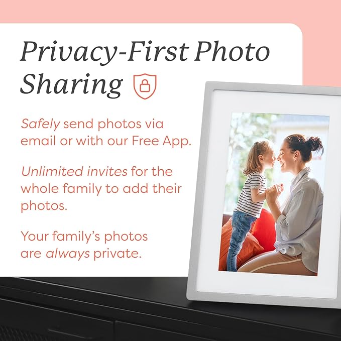 Skylight Digital Picture Frame - WiFi Enabled with Load from Phone Capability, Touch Screen Digital Photo Frame Display - Customizable Gift for Friends and Family - 10 Inch Silver