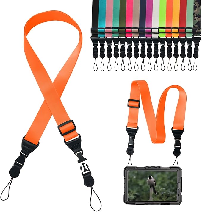 Adjustable Shoulder Strap:Comfortable iPad Strap Nylon Neck Lanyard for iPad/Samsung Tablet Case,Camera Binocular Crossbody Laptop Luggage Bag(Orange)